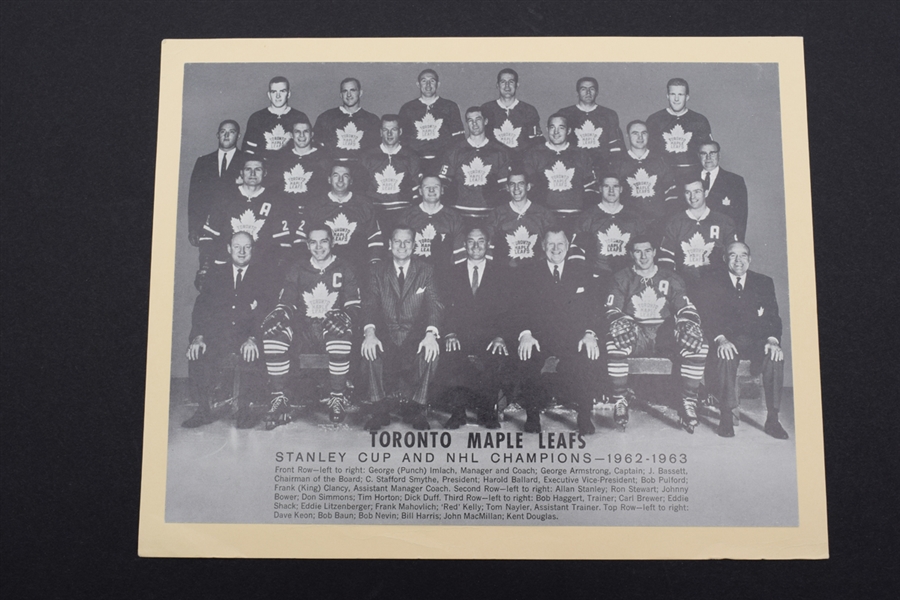 Toronto Maple Leafs 1962-63 Stanley Cup Champions Bee Hive Group 2 Photo (1945-64)