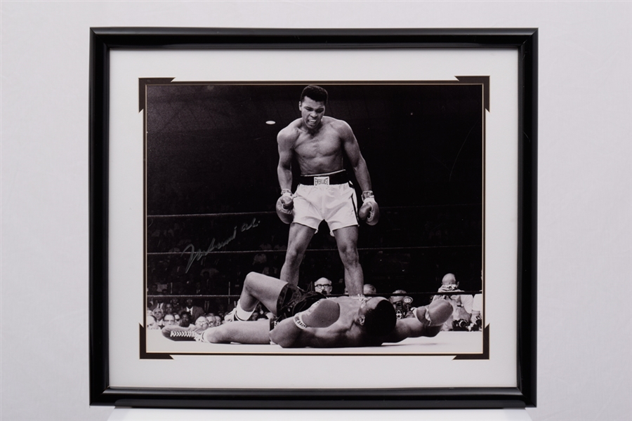 Muhammad Ali Signed Ali vs Liston Framed Photo with JSA LOA (22" x 26")