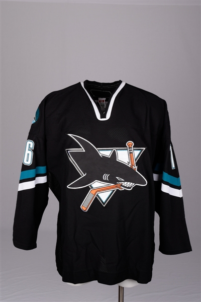 Mark Smiths 2006-07 San Jose Sharks Game-Worn Alternate Black Jersey - Team Repairs!