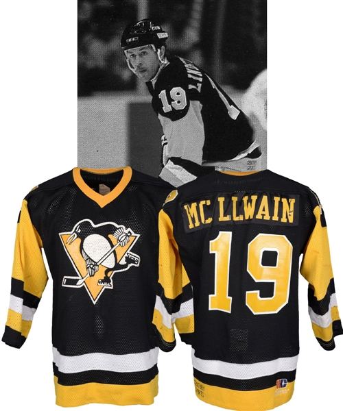 Willy Lindstroms 1986-87 / Dave McLlwains 1987-88 Pittsburgh Penguins Game-Worn Jersey with LOA