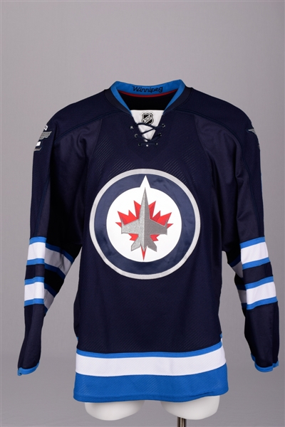 Evander Kanes 2014-15 Winnipeg Jets Signed Game-Worn Jersey with Team LOA