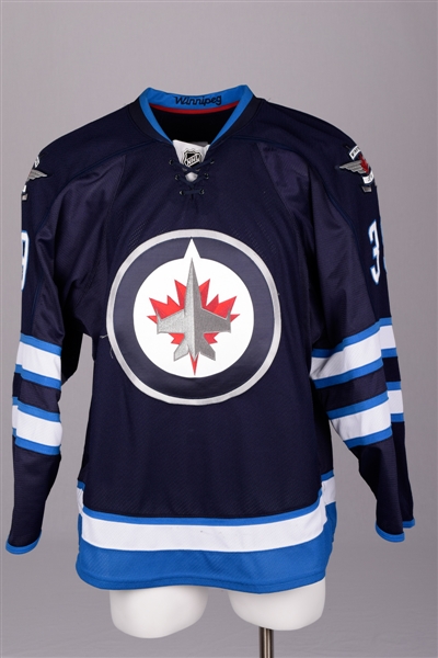 Tobias Enstroms 2014-15 Winnipeg Jets Game-Worn Playoffs Jersey with Team LOA - Photo-Matched!