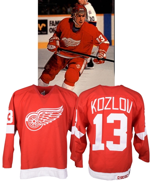 Vyacheslav Kozlovs 1993-94 Detroit Red Wings Game-Worn Jersey