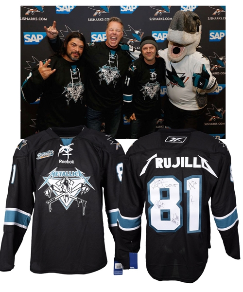 Robert Trujillo 2015 San Jose Sharks Metallica Night Band Signed Special-Edition Jersey