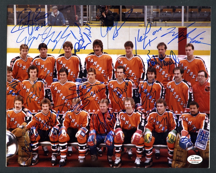 1983-84 NHL All-Star Game Campbell Conference Vintage Team-Signed Photo by 18 Including Gretzky and Messier with COA