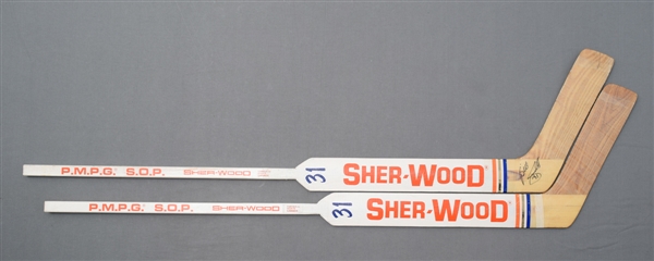 Billy Smiths New York Islanders Signed Sher-Wood Pro Model Sticks