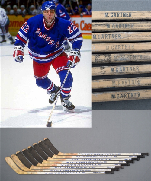 Mike Gartners Early-1990s New York Rangers Victoriaville Game-Used Sticks (8)