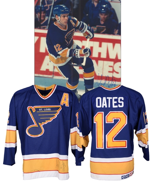 Adam Oates 1990-91 St. Louis Blues Signed Game-Worn Alternate Captains Jersey