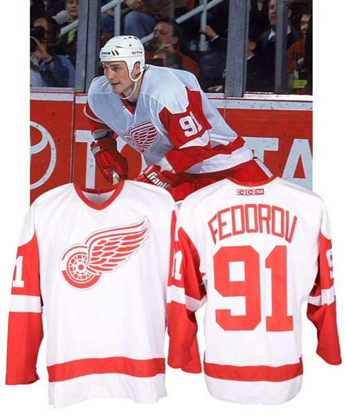 Sergei Fedorovs 2000-01 Detroit Red Wings Stanley Cup Playoffs Game-Worn Jersey