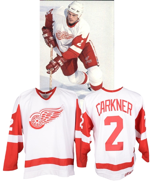 Terry Carkners 1994-95 Detroit Red Wings Game-Worn Jersey