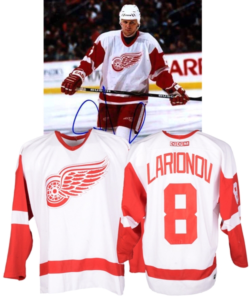 Igor Larionovs 2000-01 Detroit Red Wings Stanley Cup Playoffs Game-Worn Jersey - Photo-Matched!