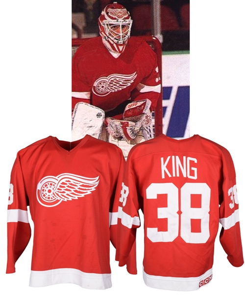 Scott Kings 1990-91 Detroit Red Wings Game-Worn Rookie Season Jersey 