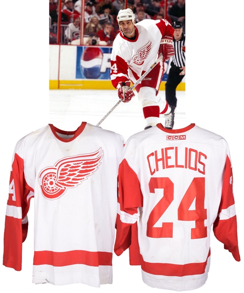 Chris Chelios 2000-01 Detroit Red Wings Game-Worn Jersey