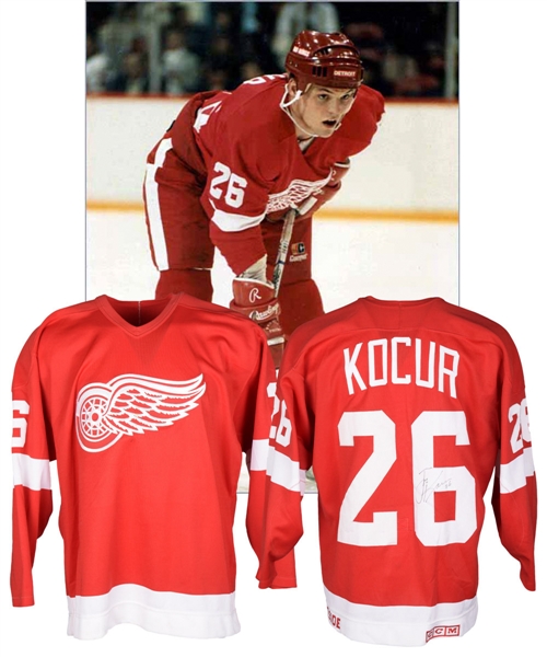 Joey Kocurs 1988-89 Detroit Red Wings Signed Game-Worn Jersey