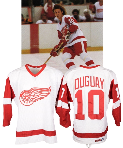 Ron Duguays 1983-84 Detroit Red Wings Game-Worn Jersey