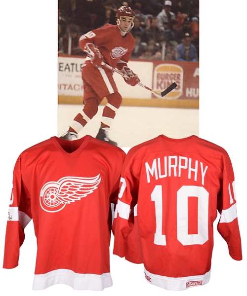 Joe Murphys 1988-89 Detroit Red Wings Signed Game-Worn Jersey