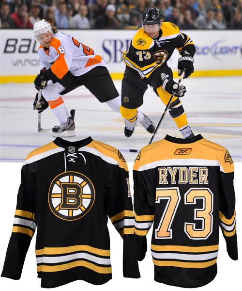 Michael Ryders 2010-11 Boston Bruins Game-Worn Jersey with Team LOA - Photo-Matched!