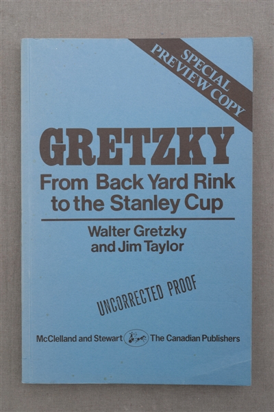 1984 "Gretzky - From Back Yard Rink to the Stanley Cup" Softcover Proof Book
