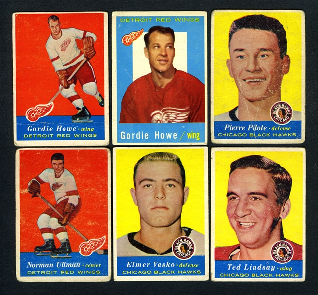Topps Hockey 1957-58 (51/66), 1958-59 (37/66) and 1959-60 (34/66) Starter Sets 
