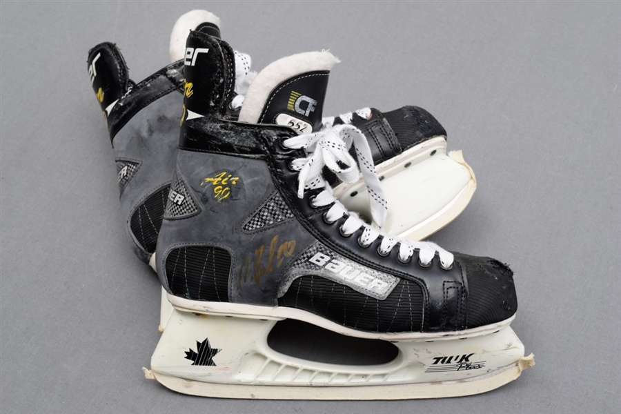 Pavel Bures Mid-1990s Vancouver Canucks Signed Bauer Air 90 Game-Used Skates
