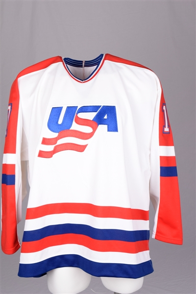 Jeremy Roenicks 1991 Canada Cup Signed Team USA Jersey Plus Two Russian Game-Worn Jerseys