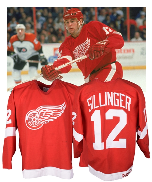 Mike Sillingers 1993-94 Detroit Red Wings Game-Worn Jersey