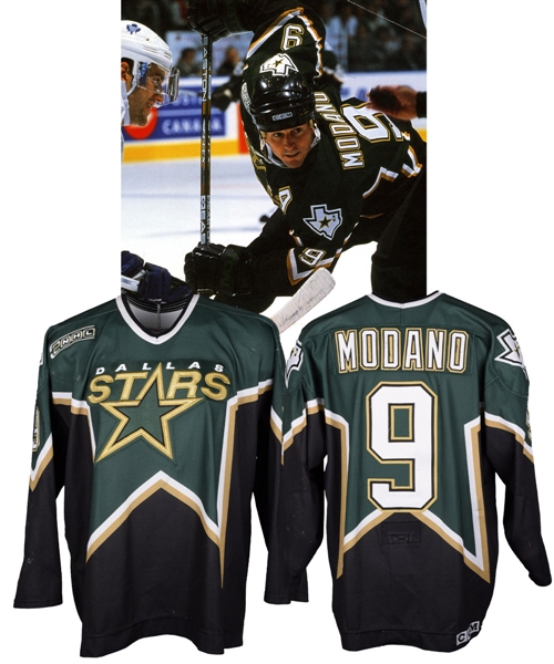 Mike Modanos 1999-2000 Dallas Stars Game-Worn Jersey with Team LOA - Team Repairs!  - Photo-Matched!
