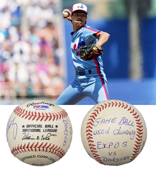 Dennis Martinezs 1991 Montreal Expos Single-Signed "Perfect Game" Game-Used Baseball with his Signed LOA