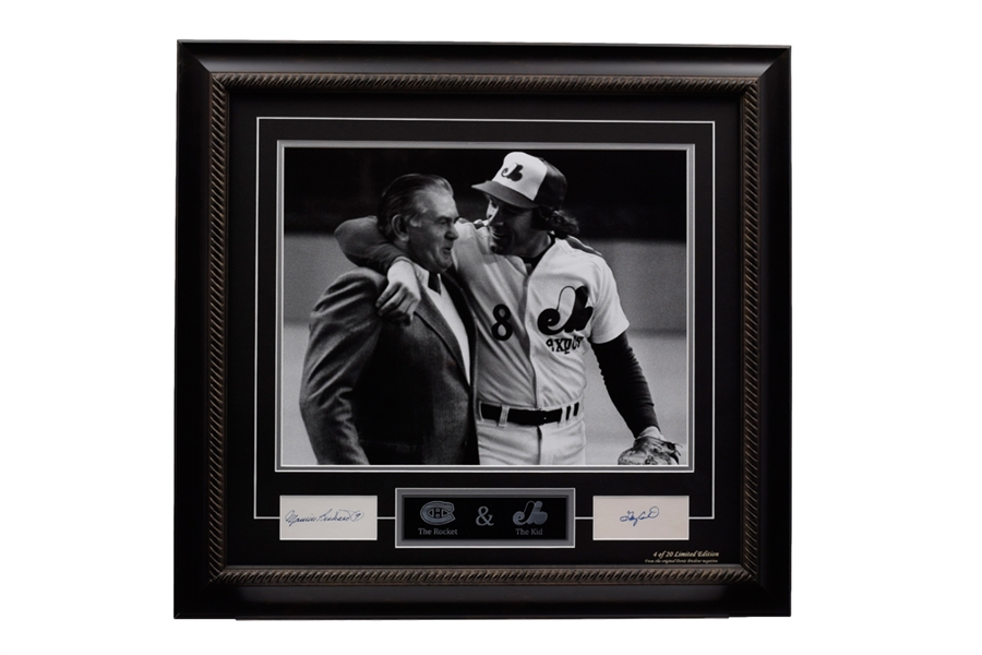 Maurice Richard and Gary Carter "The Rocket and The Kid" Dual-Signed Limited-Edition Framed Display #4/20 with LOA (28" x 30")