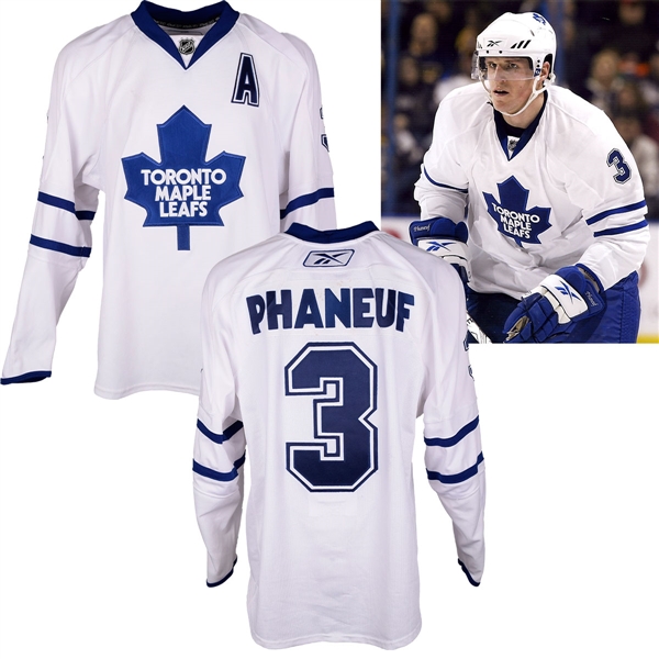 Dion Phaneufs 2009-10 Toronto Maple Leafs Game-Worn Alternate Captains Jersey with Team LOA