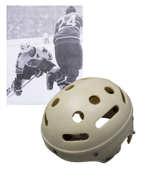 Stan Mikitas 1969-70 Chicago Black Hawks Prototype Game Helmet
