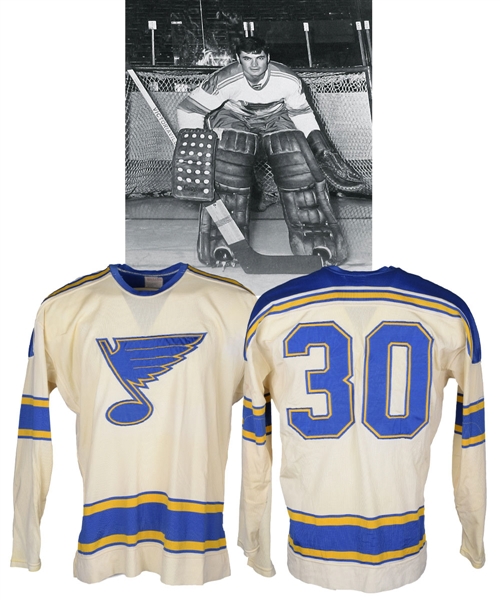 Michel Plasses 1970-71 Kansas City Blues Game-Worn Milestone Jersey – First Ever Goal Scored by a Goalie!