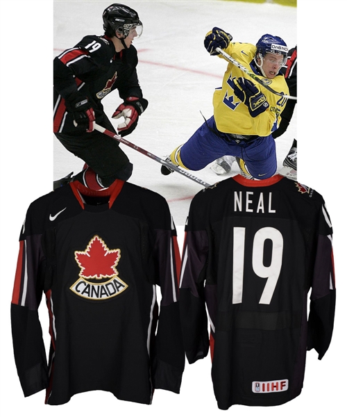 James Neals 2007 IIHF World Junior Championships Team Canada Game-Worn Jersey with Hockey Canada LOA