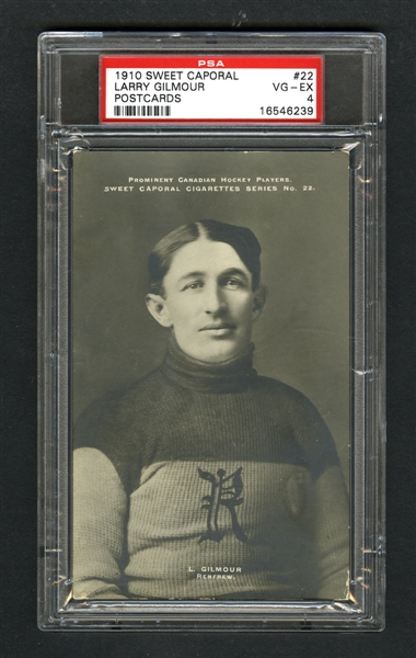 1910-11 Sweet Caporal Hockey Postcard #22 Charles "Larry" Gilmour - Graded PSA 4
