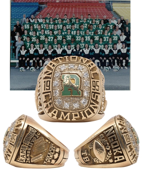 Ikenna Ngokas 1995 Regina Rams Canadian Junior Football Championships 10K Gold Ring