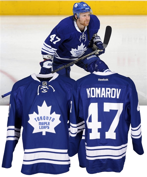 Leo Komarovs 2014-15 Toronto Maple Leafs Game-Worn Third Jersey with Team COA
