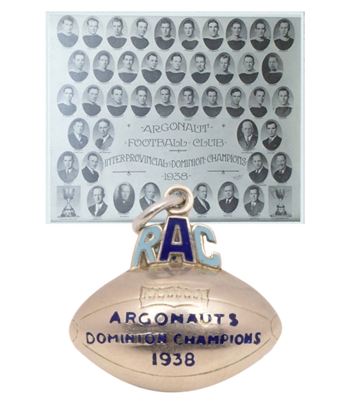 John "Whitney" Minguay 1938 Toronto Argonauts Grey Cup Championship 10K Gold Charm