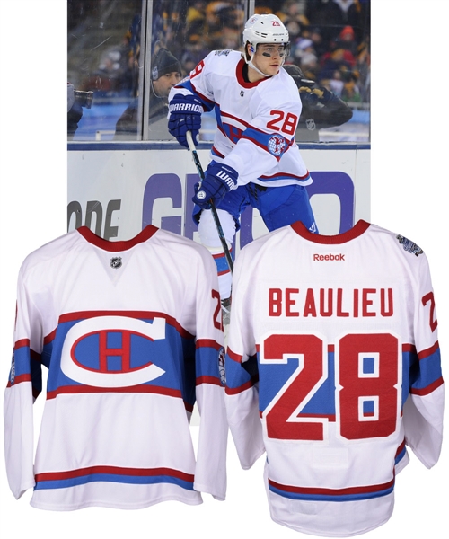 Nathan Beaulieus 2016 Winter Classic Montreal Canadiens Game-Worn Jersey with Team LOA