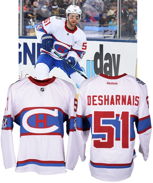 David Desharnais 2016 Winter Classic Montreal Canadiens Game-Worn Jersey with Team LOA