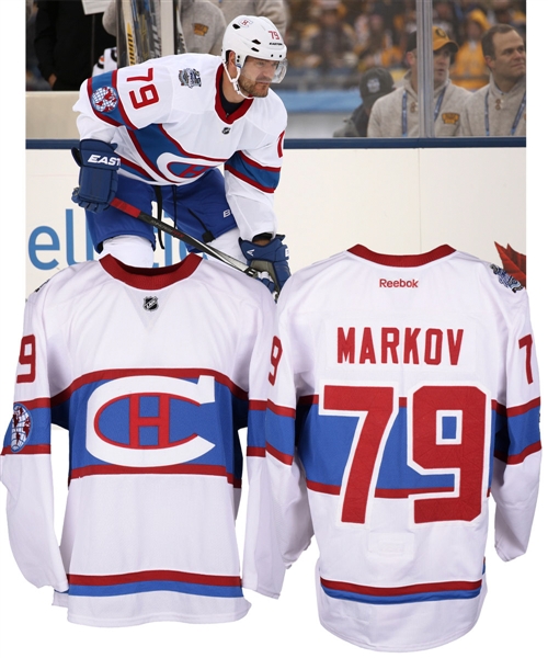 Andrei Markovs 2016 Winter Classic Montreal Canadiens Game-Worn Jersey with Team LOA