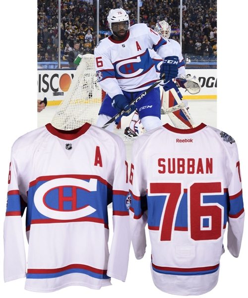 P.K. Subbans 2016 Winter Classic Montreal Canadiens Game-Worn Alternate Captains Jersey with Team LOA - Photo-Matched!