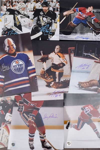 Hockey HOFers and Stars Signed and Dual-Signed Photo Collection of 15 with Hull, Lafleur, Fuhr, Cheevers and Others (11" x 14")