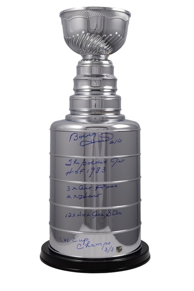 Bobby Hull Signed Limited-Edition Huge Stanley Cup Replica with Special Inscriptions