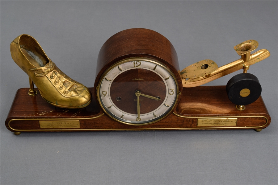 Albert "Abbie" Coo 1958 Hockey-Themed Mauthe Mantle Clock