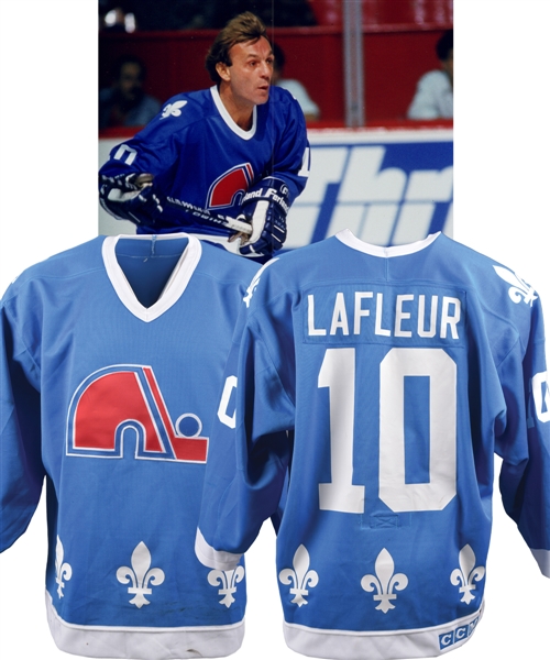 Guy Lafleurs Circa 1990 Quebec Nordiques Game-Worn Jersey