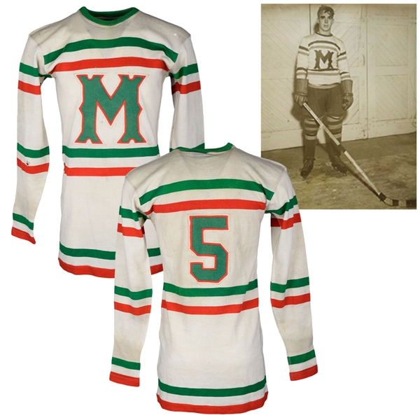 Beautiful Circa 1940s USHL Minneapolis Millers Game-Worn Wool Hockey Jersey
