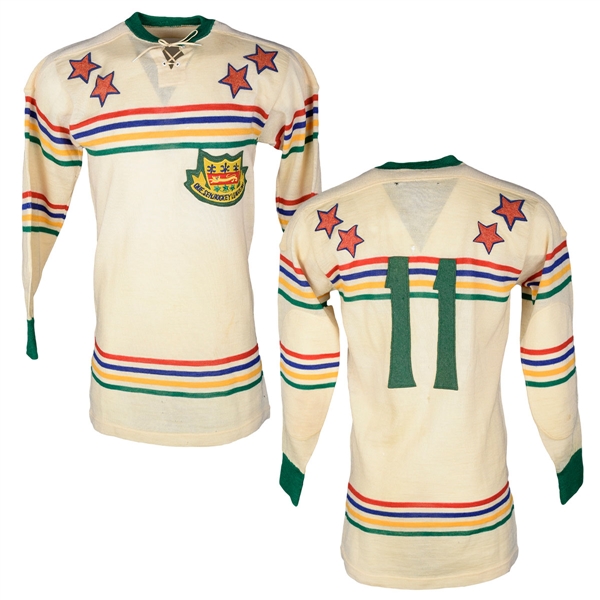 Ralph "Bucky" Buchanans Early-1950s Game-Worn QSHL All-Star Game Wool Jersey with LOA