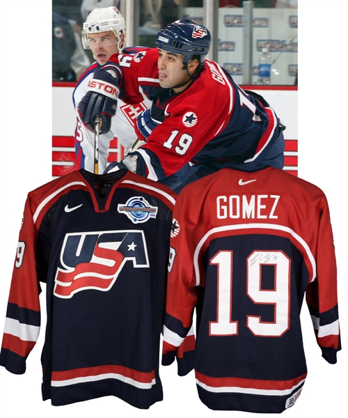 Scott Gomezs 2004 World Cup Team USA Signed Game-Worn Jersey with LOA