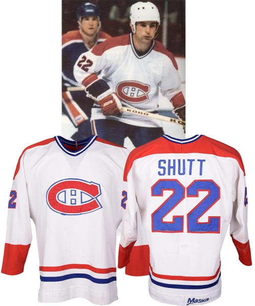 Steve Shutts Early-1980s Montreal Canadiens Game-Worn Jersey with LOA - Team Repairs!