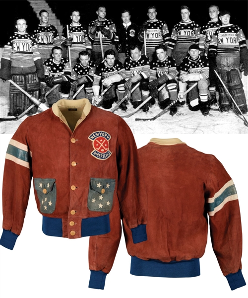 Spectacular Late-1920s New York Americans Leather Team Jacket
